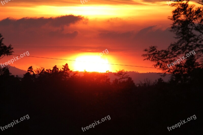 Sunset Sky Sun Evening Sky Nature