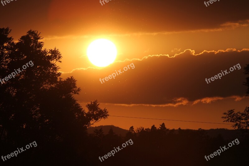 Sunset Sun Evening Sky Sky Afterglow