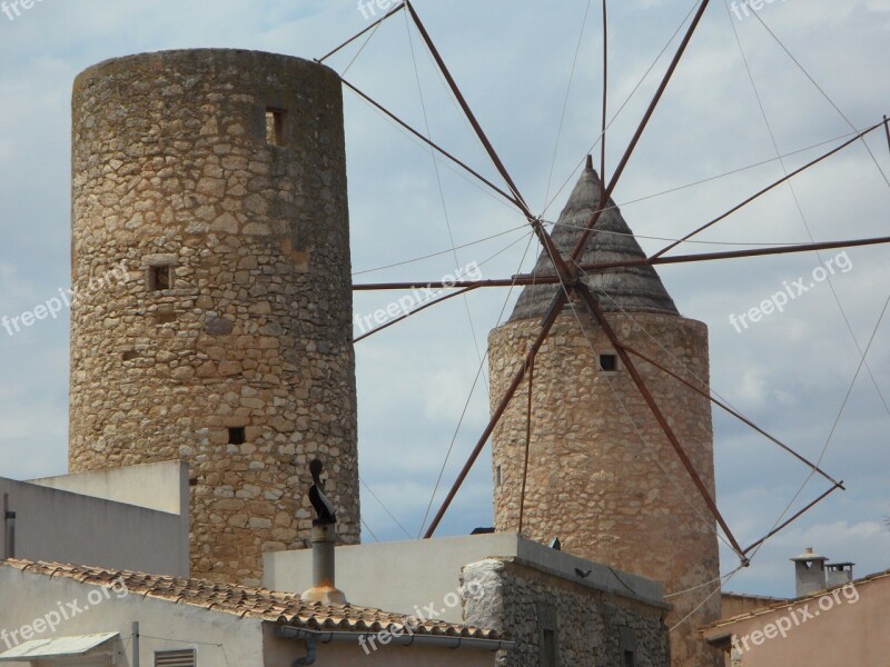 Old Old Mill Windmill Landmark Mallorca