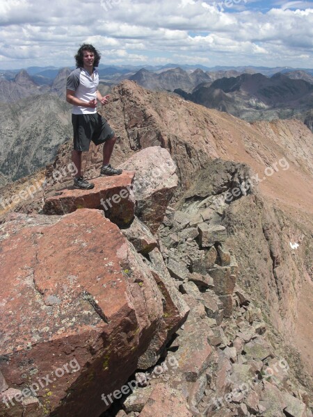 Man Mountain Walking Rocks Person