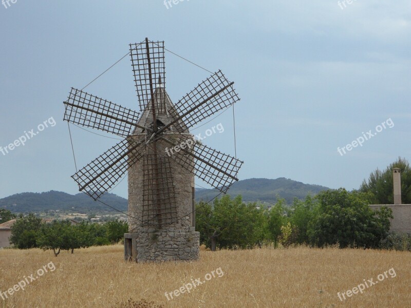 Old Mill Windmill Landmark Mallorca Historically