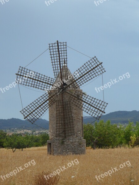 Old Mill Windmill Landmark Mallorca Historically