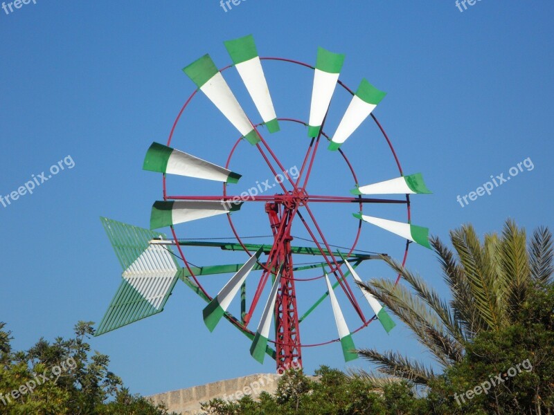 Windmill Mallorca Wheel Wind Landmark