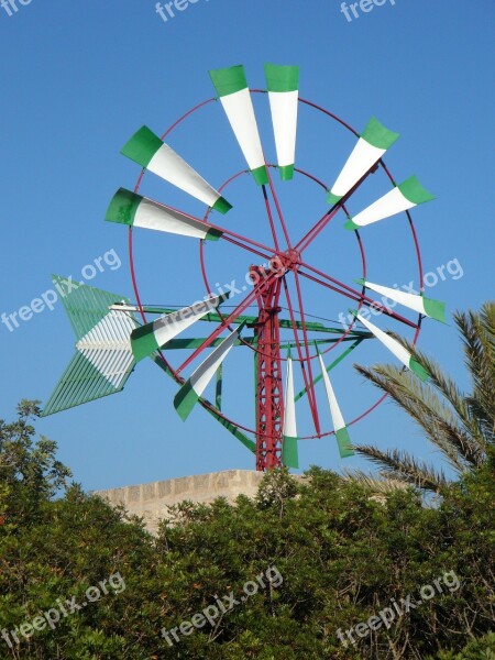 Windmill Mallorca Wheel Wind Landmark