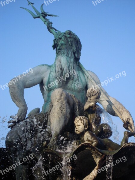 Berlin City Fountain Neptun Alexanderplatz