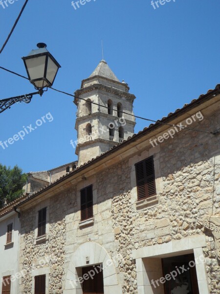 Mallorca Church City View Petra Cityscape