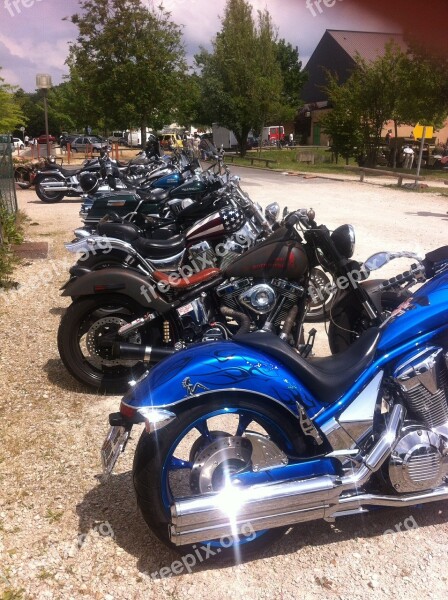 Motorcycle Blue Harley Free Photos