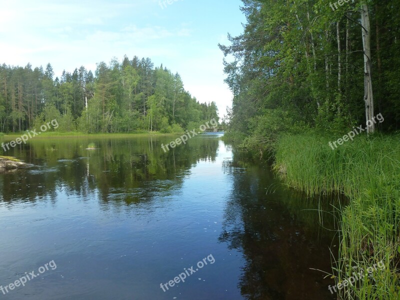 Water River Summer Blue Himmel