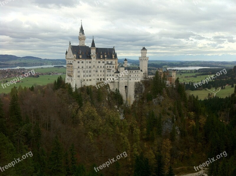 Castle Neuschwanstein Landscape Views Free Photos