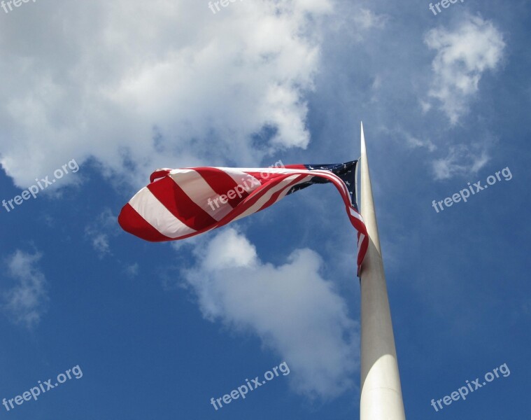 American Flag Flag Flying Stars And Stripes Patriotism