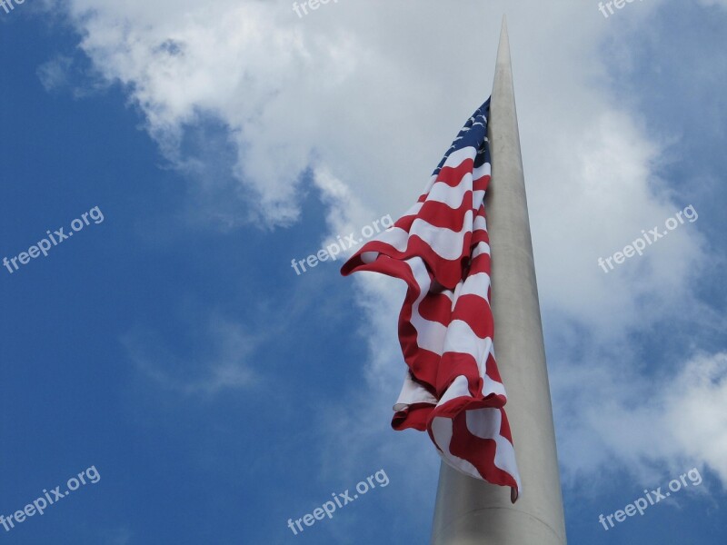 American Flag Flag Flying Stars And Stripes Patriotism