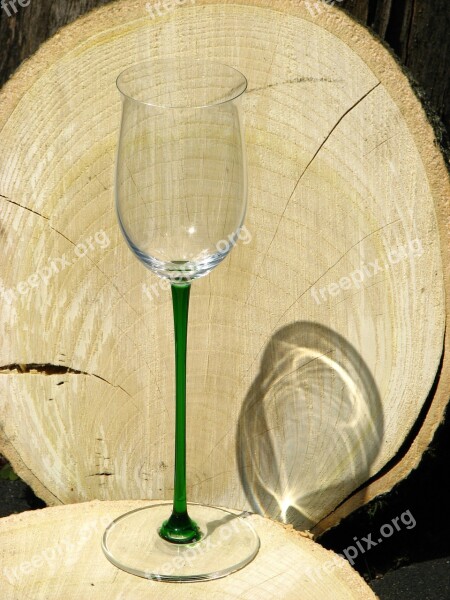 Wine Glass Glass Wood Tree Grates Shadow