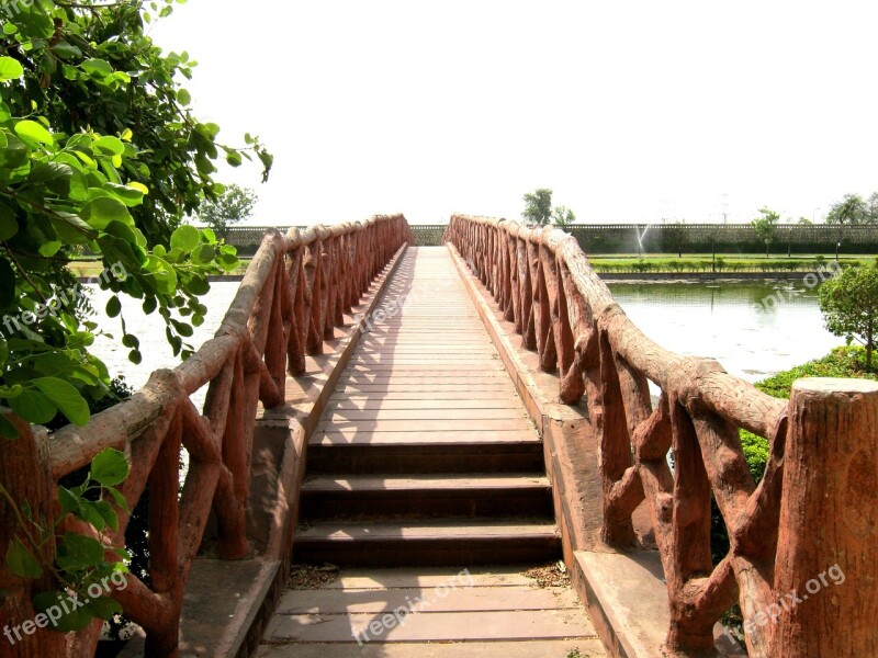 Bridge Water River Wooden Artificial