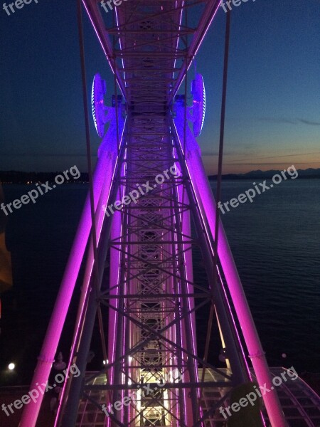 Night Ferris Wheel Landmark Entertainment Illuminated