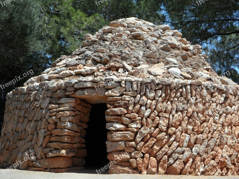 Shelter Hut Refuge Stone Wall Round