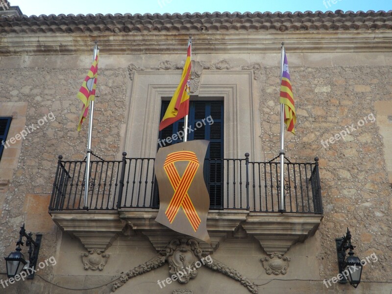 Town Hall Manacor Flags Spain Flag