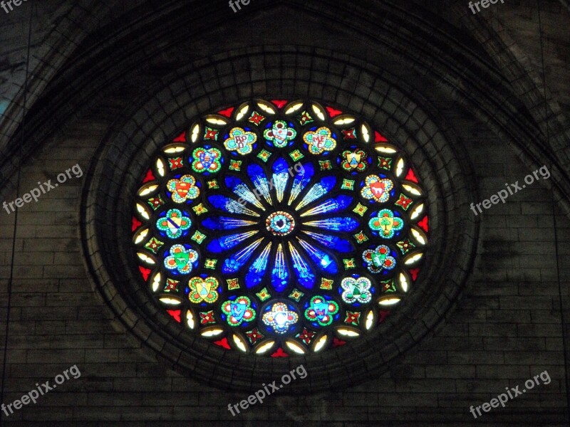 Rosette Church Window Stained Glass Color Pattern