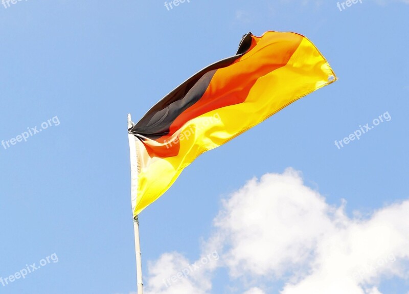 Flag Flagpole Sky Germany Wm2004 Brazil