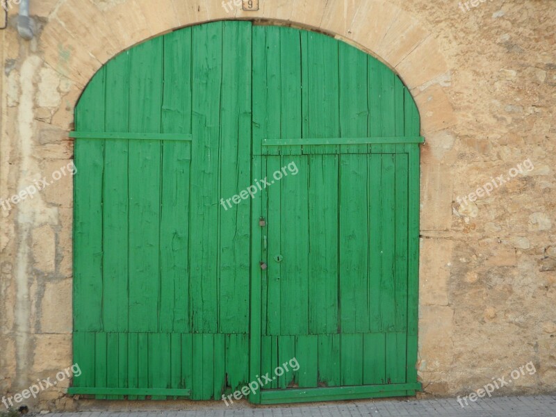 Green Door Goal Hinged Door Old