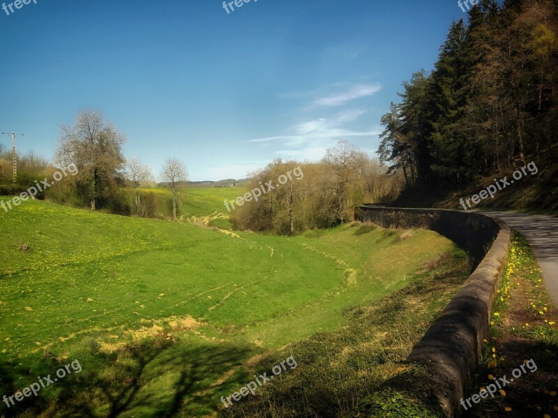 France Landscape Scenic Hills Road