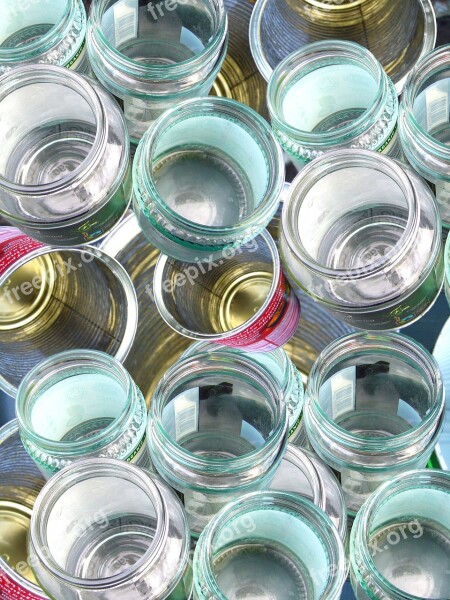 Glass Recycling Cans Bottles Reuse