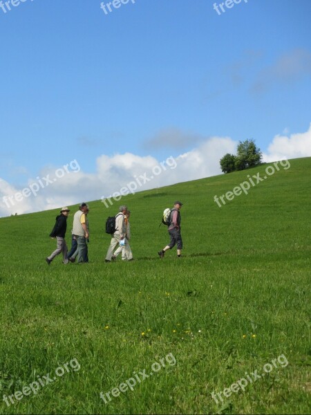 Wanderer Away Meadow Sky Blue