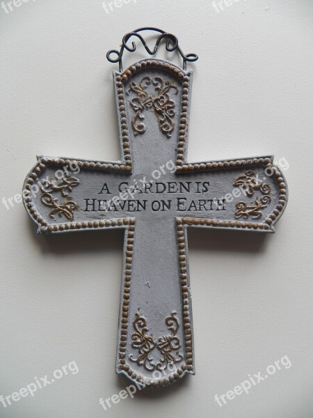 Garden Garden Cross Heaven On Earth Cross Christian Decor