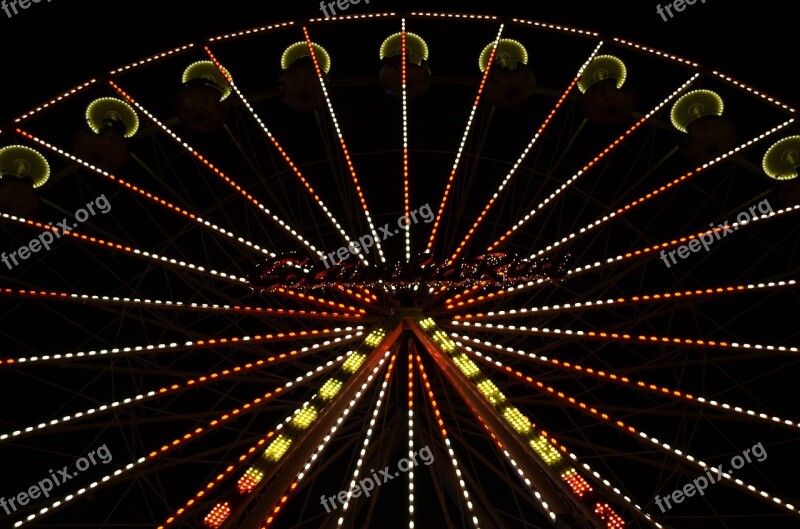 Ferris Wheel Lights Night Fair Night Photograph