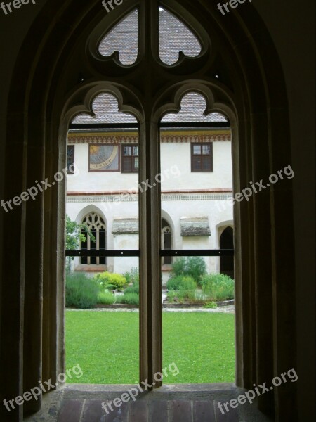 Gothic Window Tracery Cloister Courtyard