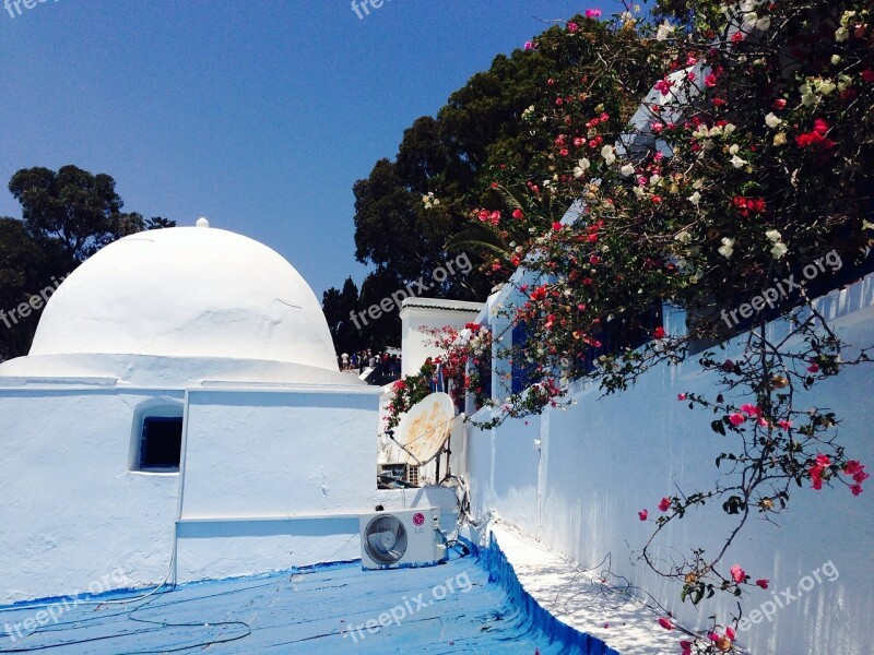 Tunisia Houses Village White Blue