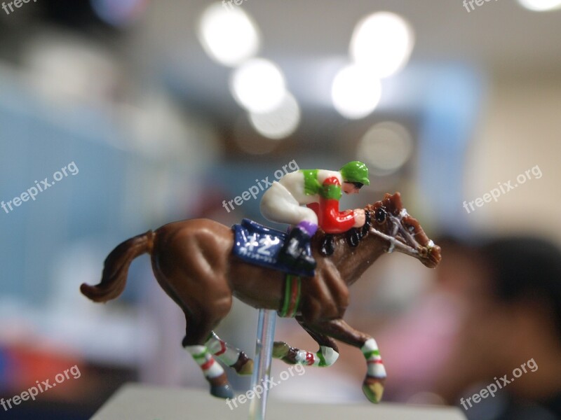 Miniature Toy Horse Race Horseman