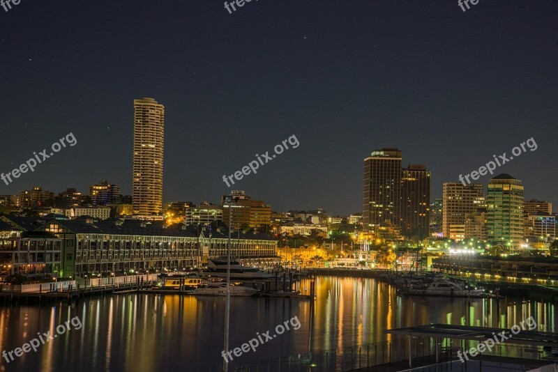 Sydney Australia Sydney Harbour Pre-dawn Skyline