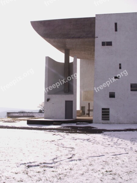 Notre-dame You Skin De Ronchamp Ronchamp Chapel Snow Winter