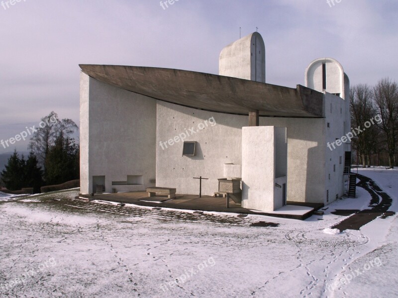 Notre-dame You Skin De Ronchamp Ronchamp Chapel Snow Winter