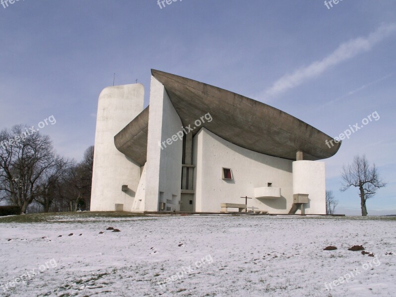 Notre-dame You Skin De Ronchamp Ronchamp Chapel Snow Winter