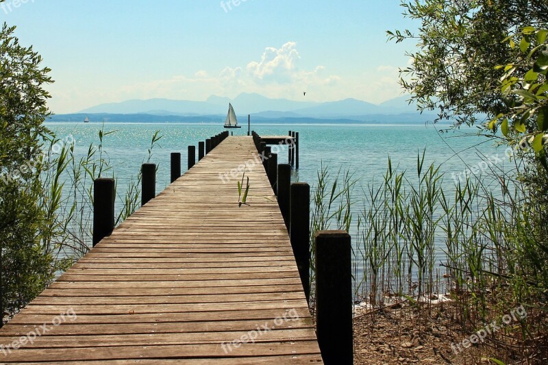 Web Boardwalk Horizon Water Lake