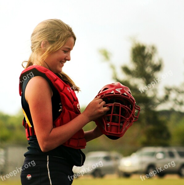 Softball Catcher Sport Player Catch