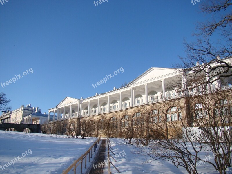 The Palace Ensemble Tsarskoe Selo Russia Palace Trees Shadow