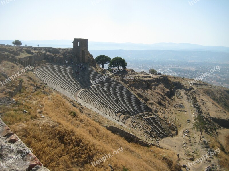 Pergamon Amphitheater Turkey Hillside Theater Excavations