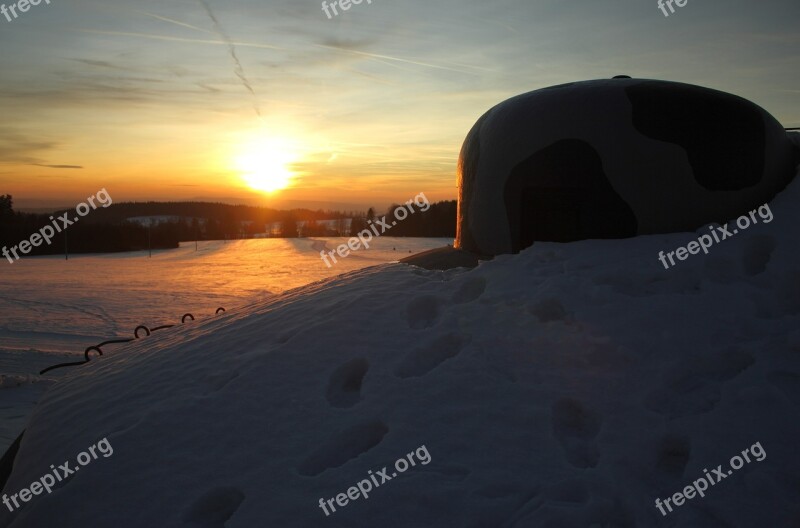 Sunset Snow Mountains Bunker Free Photos