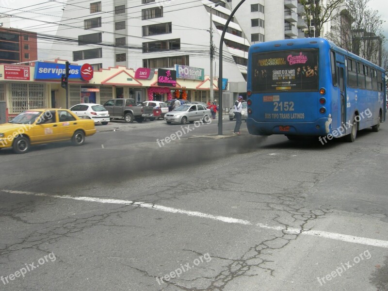 Exhaust Fumes Pollution Environment Quito Ecuador