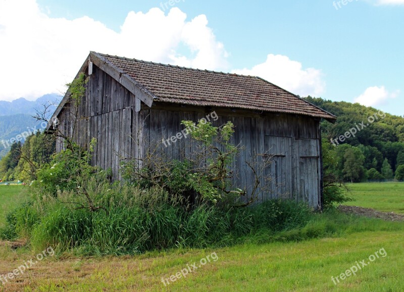 Field Barn Hut Meadow Nature