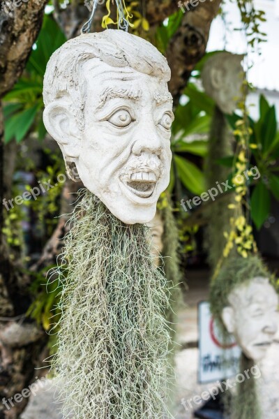 Face Head Mask Sculpture Stone Figure