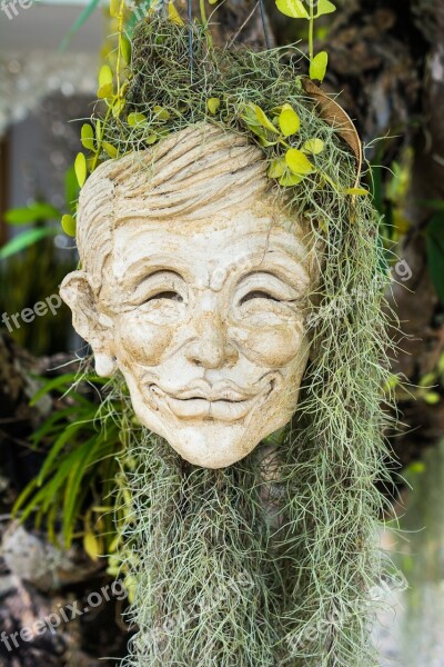 Face Head Mask Sculpture Stone Figure