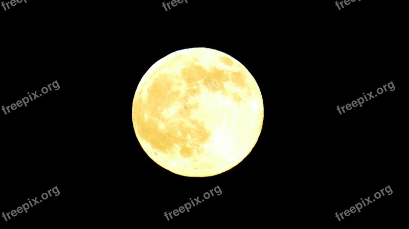 Moon Full Moon Yellow Universe Free Photos