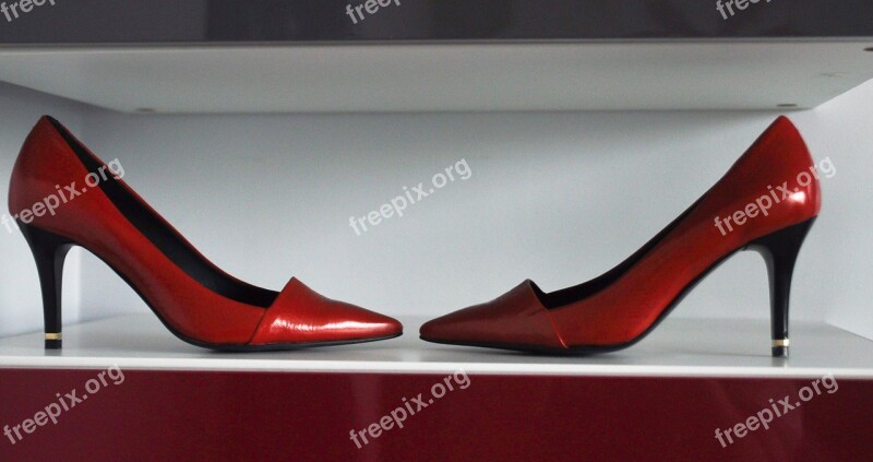 Shoes Pins Fashion Woman Red