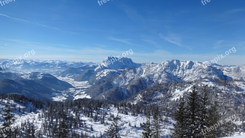 Alpine Panorama Austria Winter Steinplatte