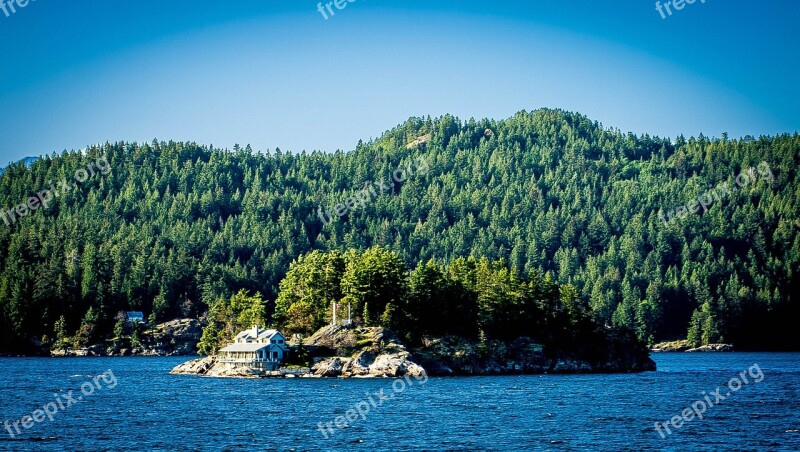 Vancouver Canada Island House Trees