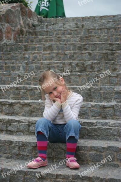 Girl Child Beautiful Posing Summer