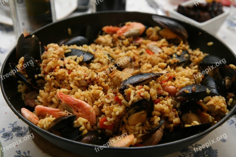 Paella Spain Fresh Tasty Cuisine